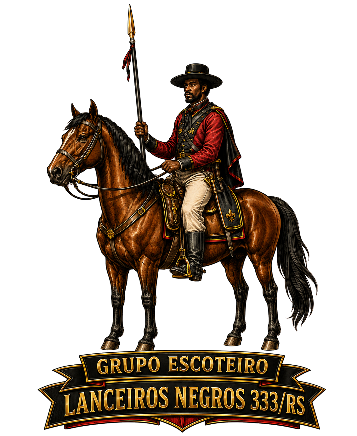 Logo do Grupo Escoteiro Lanceiros Negros 333/RS
